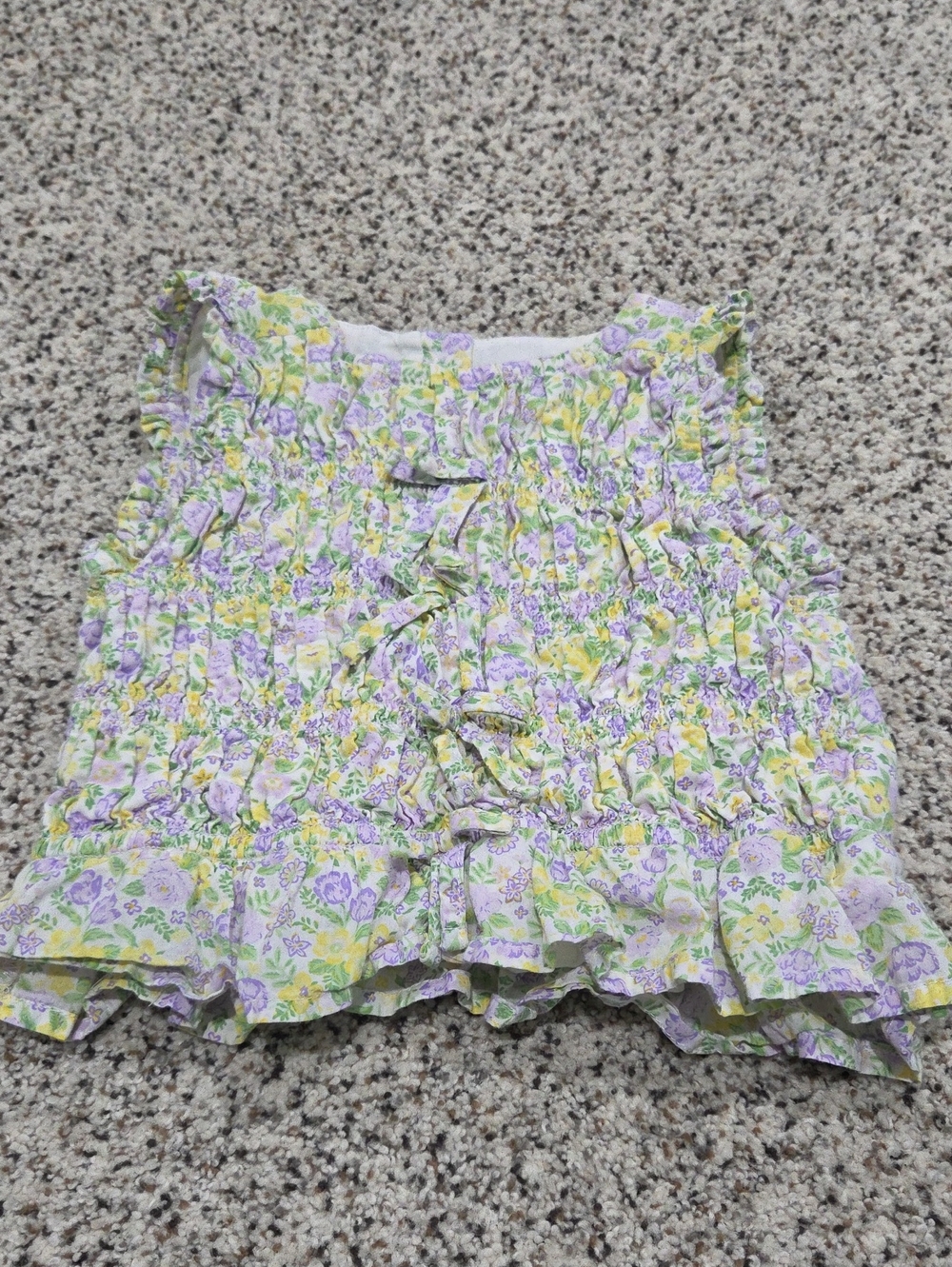 Janie and Jack Lavender, Yellow and Green Floral Smocked Tank